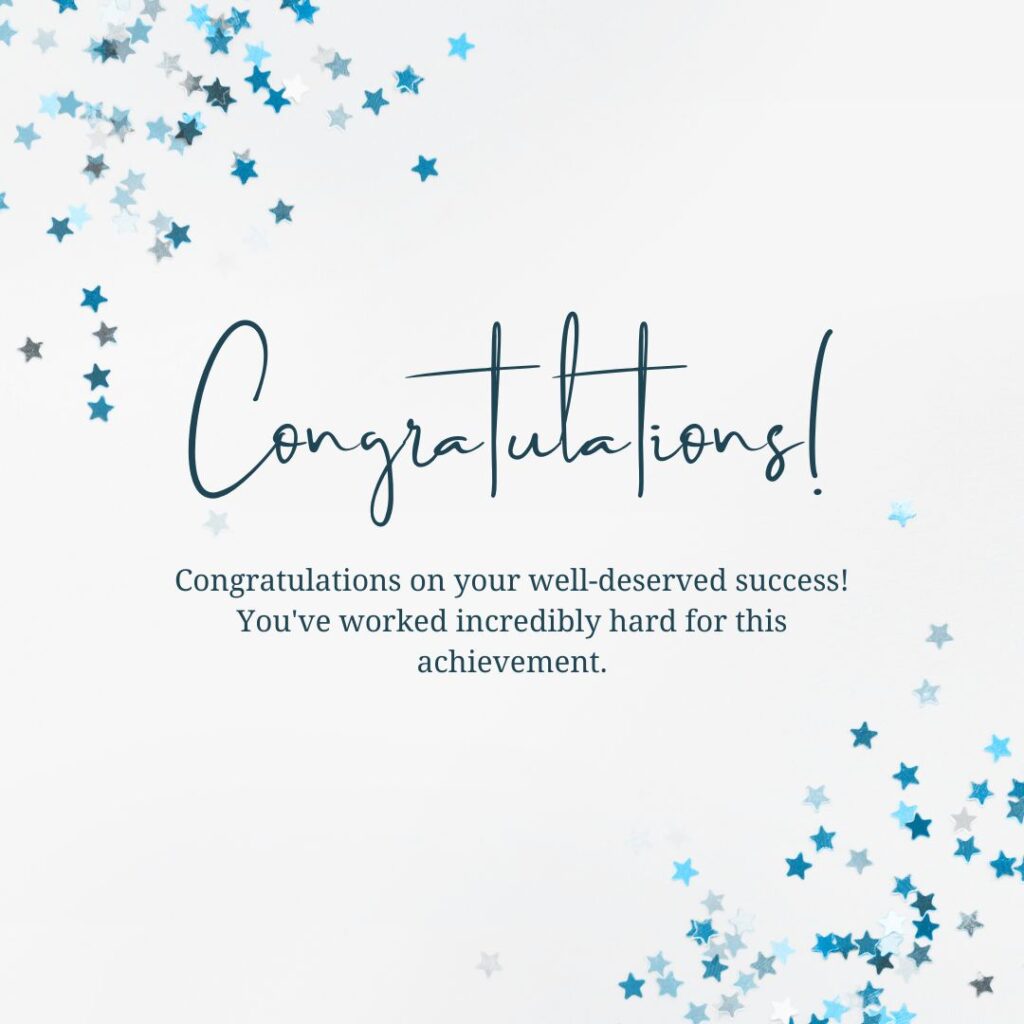 White and Blue Simple Congratulations Instagram Post